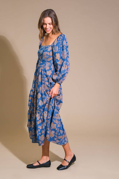 CIRCLE OF FRIENDS DENIM MIDI DRESS