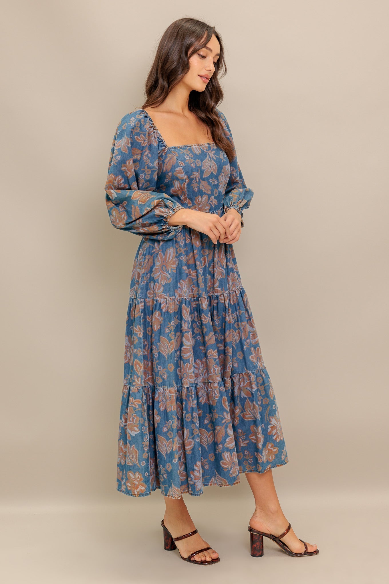 CIRCLE OF FRIENDS DENIM MIDI DRESS Flying Tomato