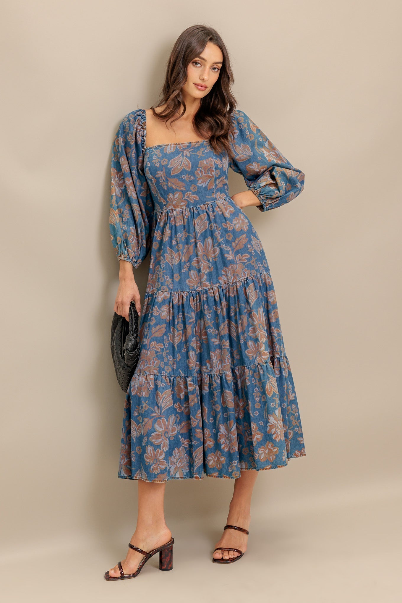 CIRCLE OF FRIENDS DENIM MIDI DRESS Flying Tomato