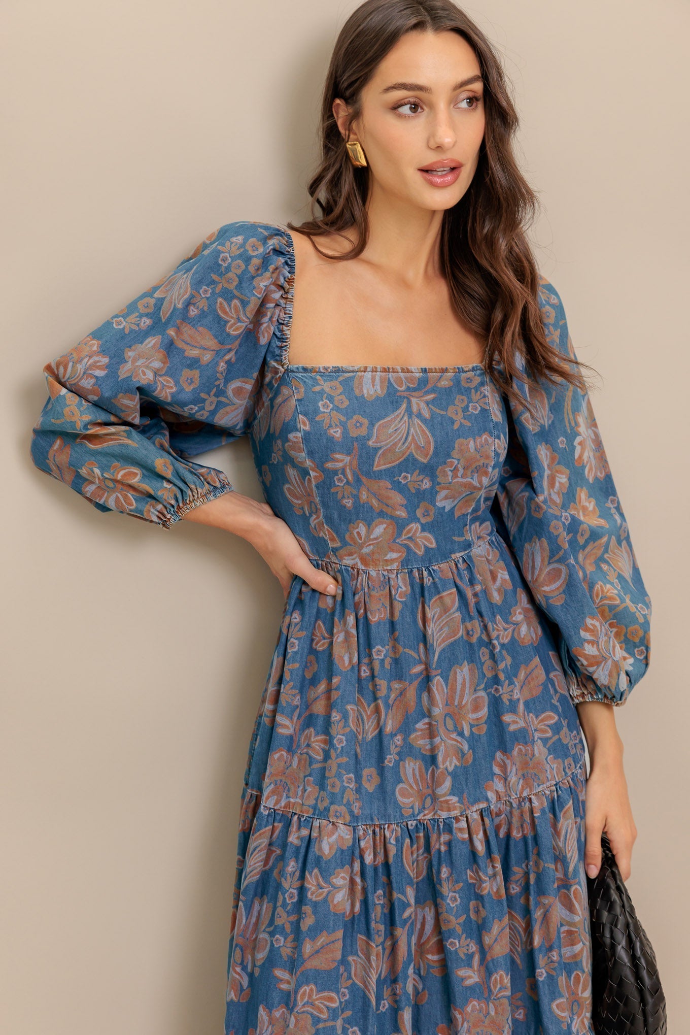 CIRCLE OF FRIENDS DENIM MIDI DRESS Flying Tomato