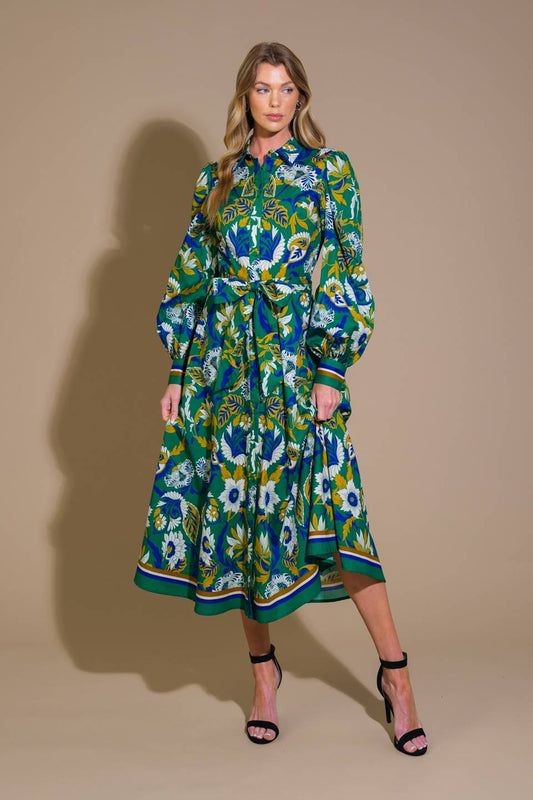 TAKE ME BACK TO SHIRT WOVEN MIDI DRESS Flying Tomato