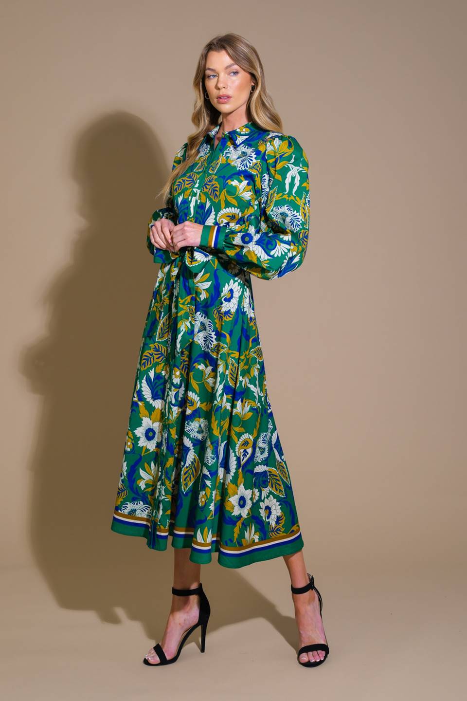 TAKE ME BACK TO SHIRT WOVEN MIDI DRESS Flying Tomato