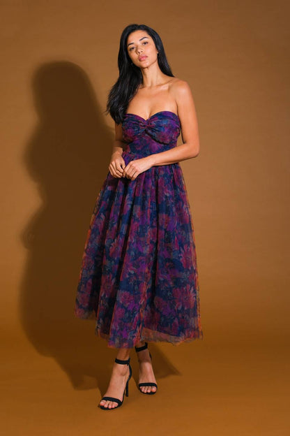 IN MY MEMORIES WOVEN ORGANZA MIDI DRESS