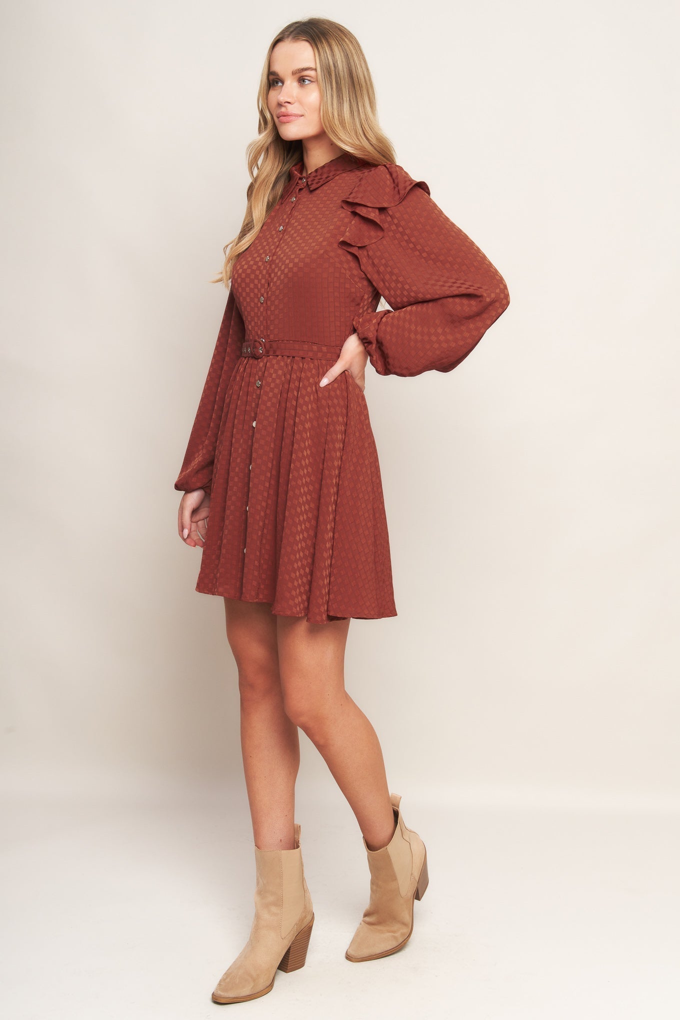 CALL IT LOVE WOVEN MINI DRESS Flying Tomato