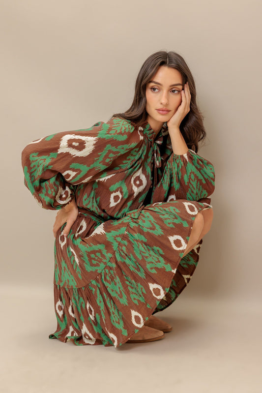 WILD TERRACOTTA WOVEN MINI DRESS Flying Tomato