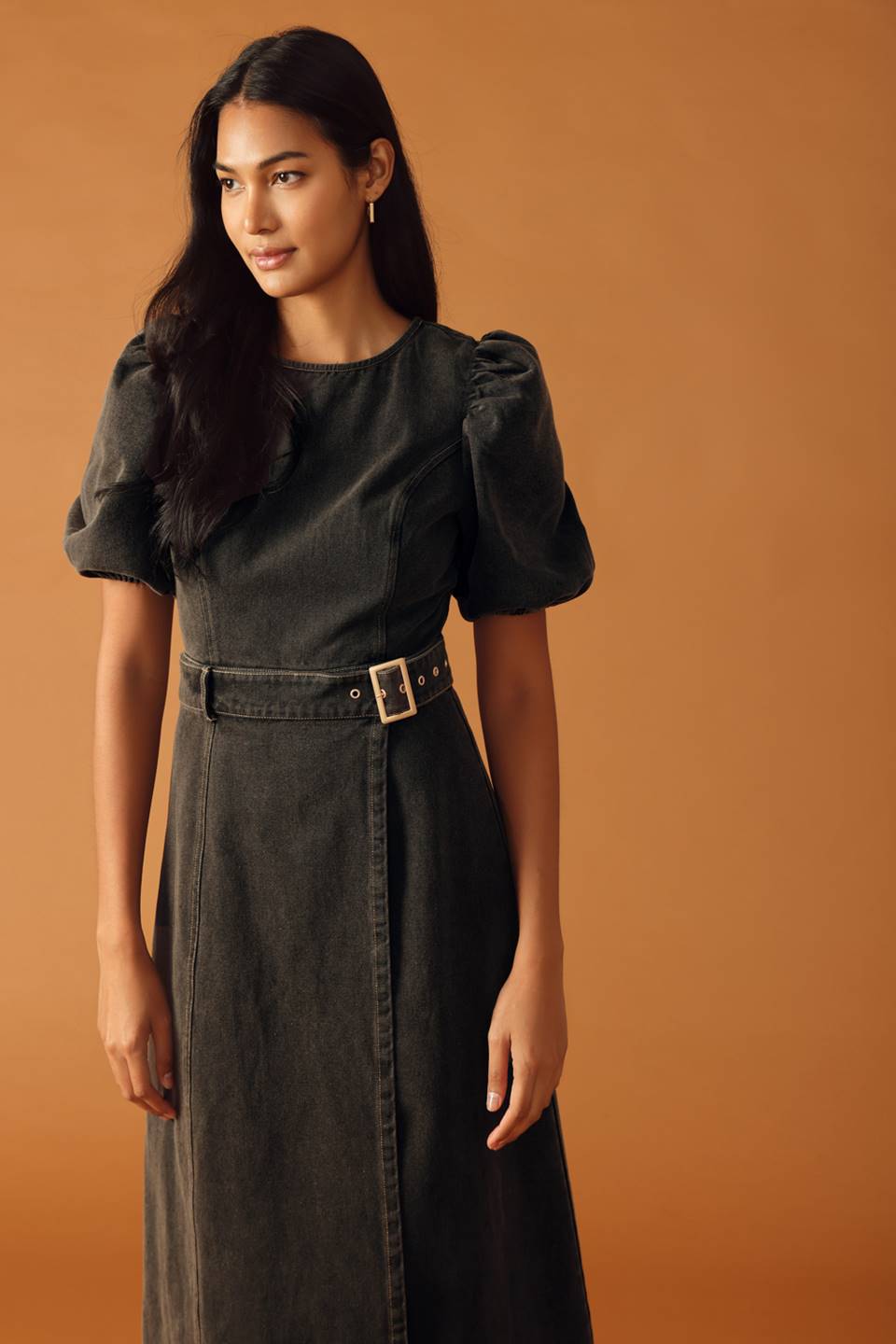 FOR THE DAY DENIM MIDI DRESS