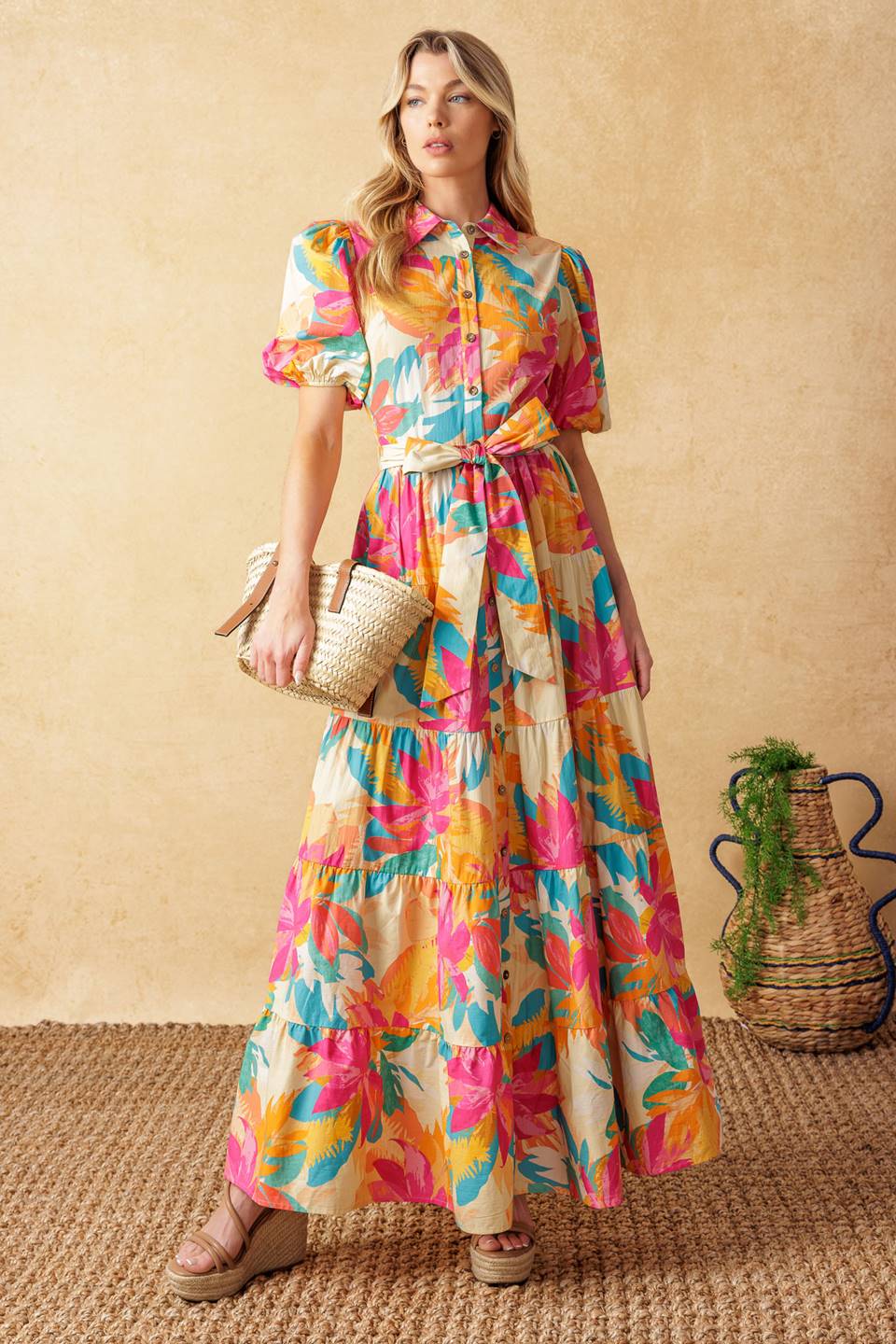 Charming Woven Midi Dress for Sweet Soirées