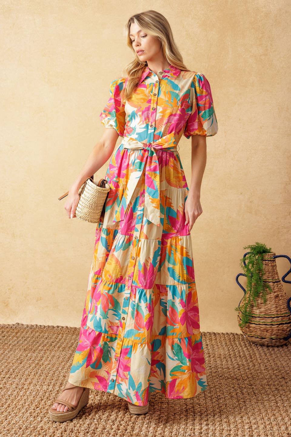 SWEET SOIREE WOVEN MIDI DRESS Flying Tomato