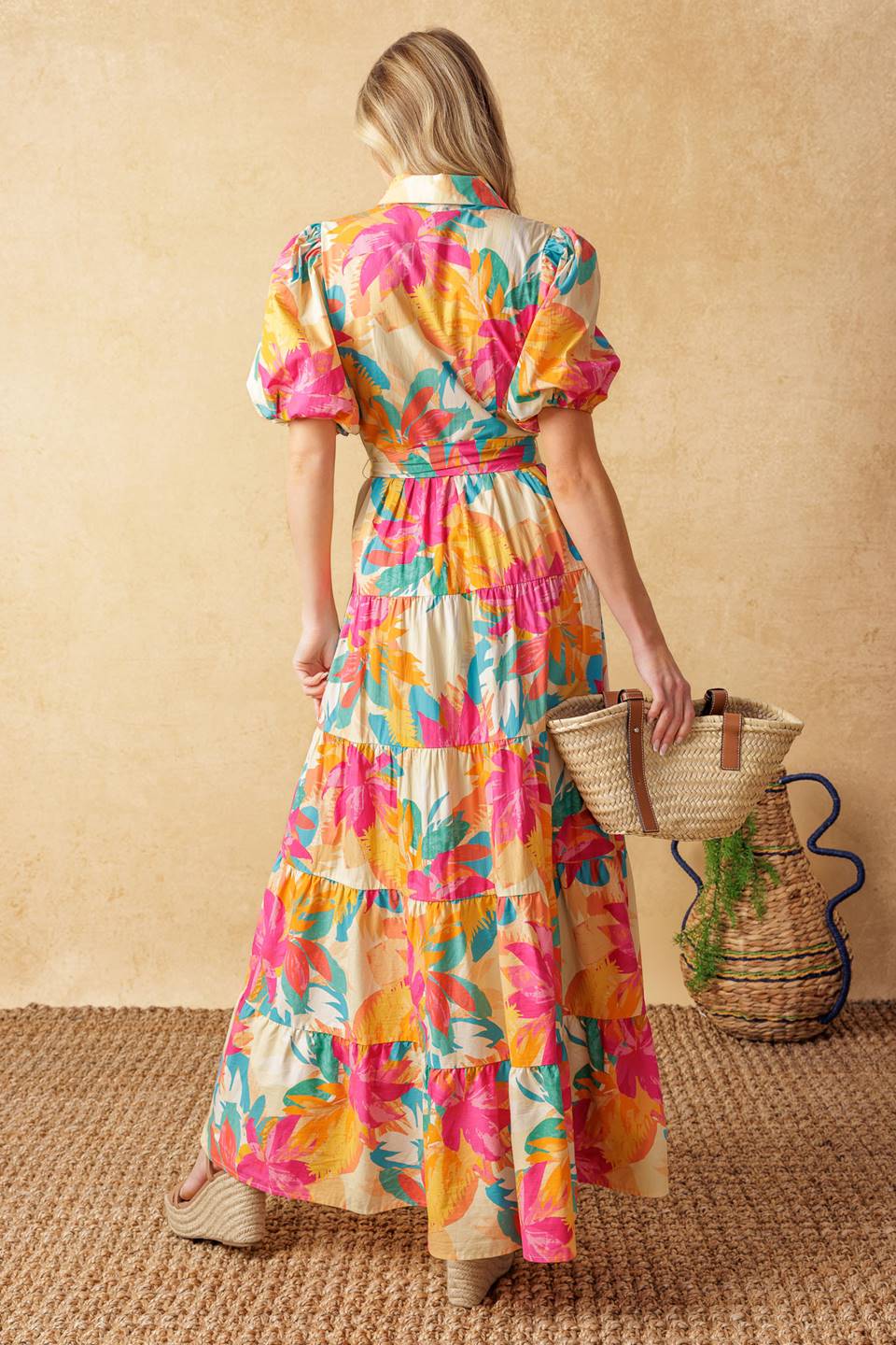 Charming Woven Midi Dress for Sweet Soirées