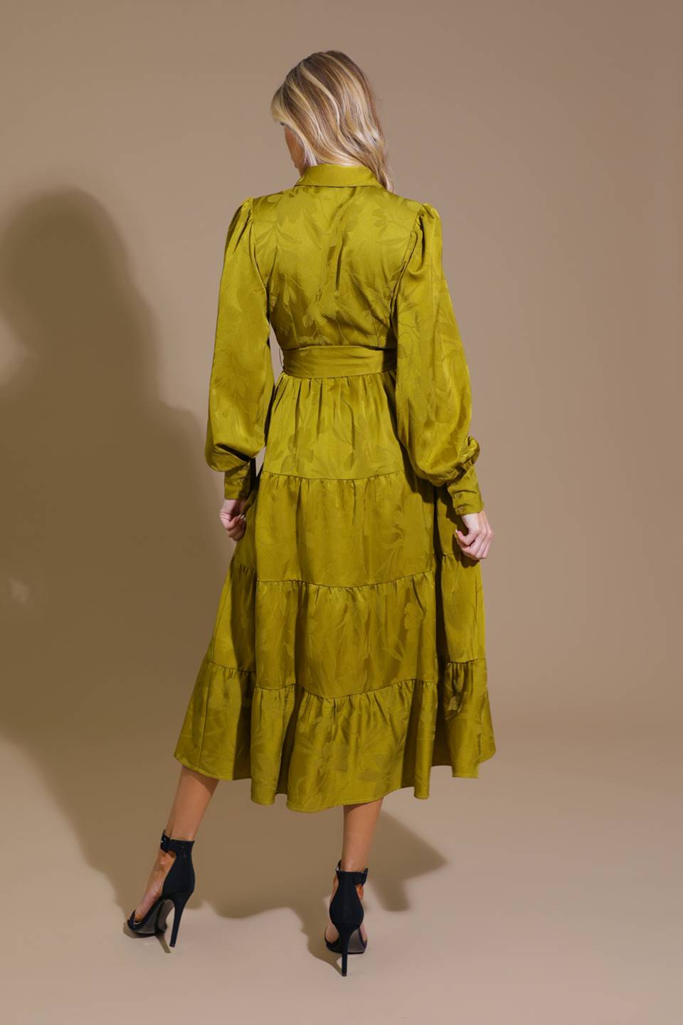 TOTAL APPEAL WOVEN JACQUARD MIDI DRESS Flying Tomato