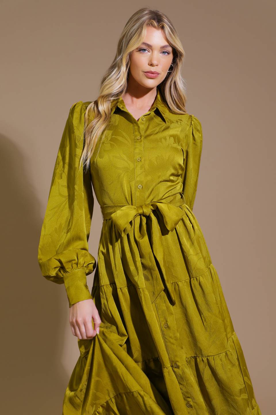 TOTAL APPEAL WOVEN JACQUARD MIDI DRESS Flying Tomato