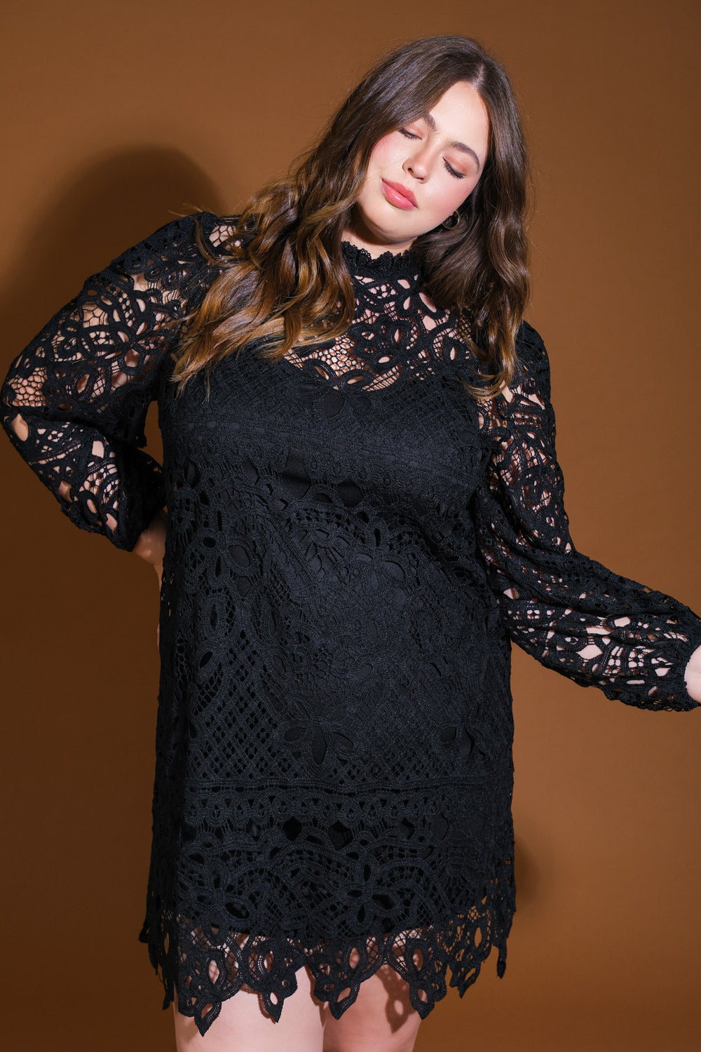 GETTING STARTED WOVEN LACE MINI DRESS Flying Tomato
