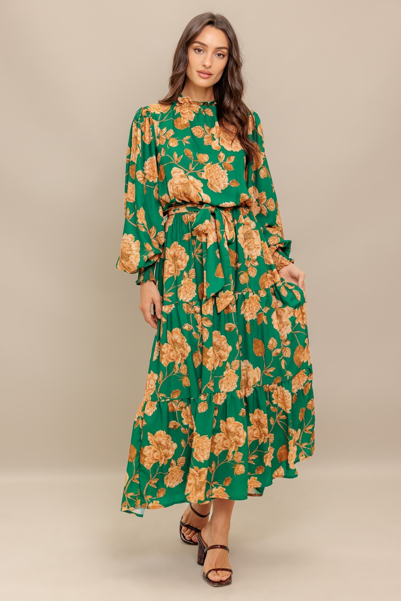 SONGS ABOUT YOU WOVEN MIDI DRESS Flying Tomato