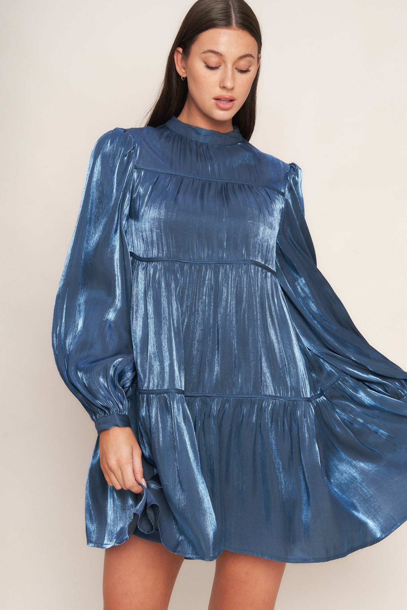 SERENITY CALLING WOVEN BABYDOLL MINI DRESS Flying Tomato