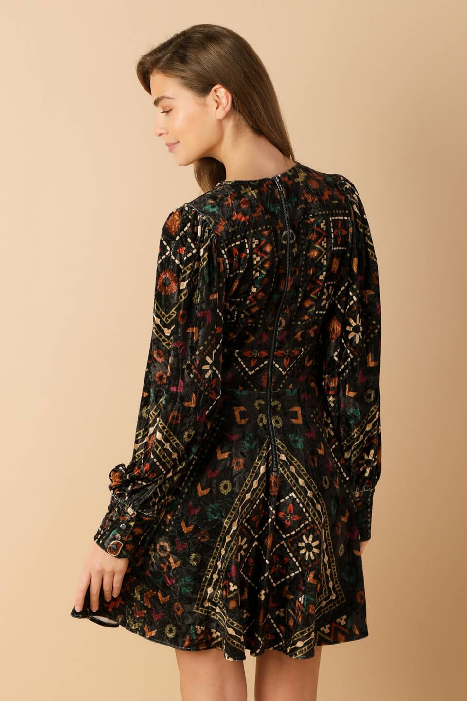 FINDING MYSELF VELVET WOVEN MINI DRESS Flying Tomato