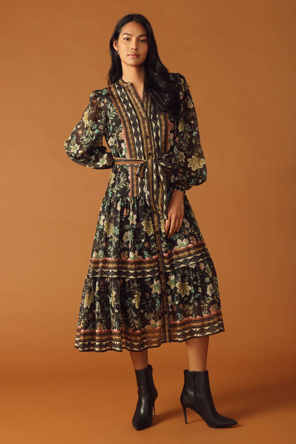 ALONG THE WAY WOVEN MIDI DRESS Flying Tomato