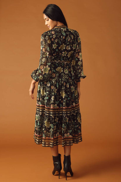 ALONG THE WAY WOVEN MIDI DRESS