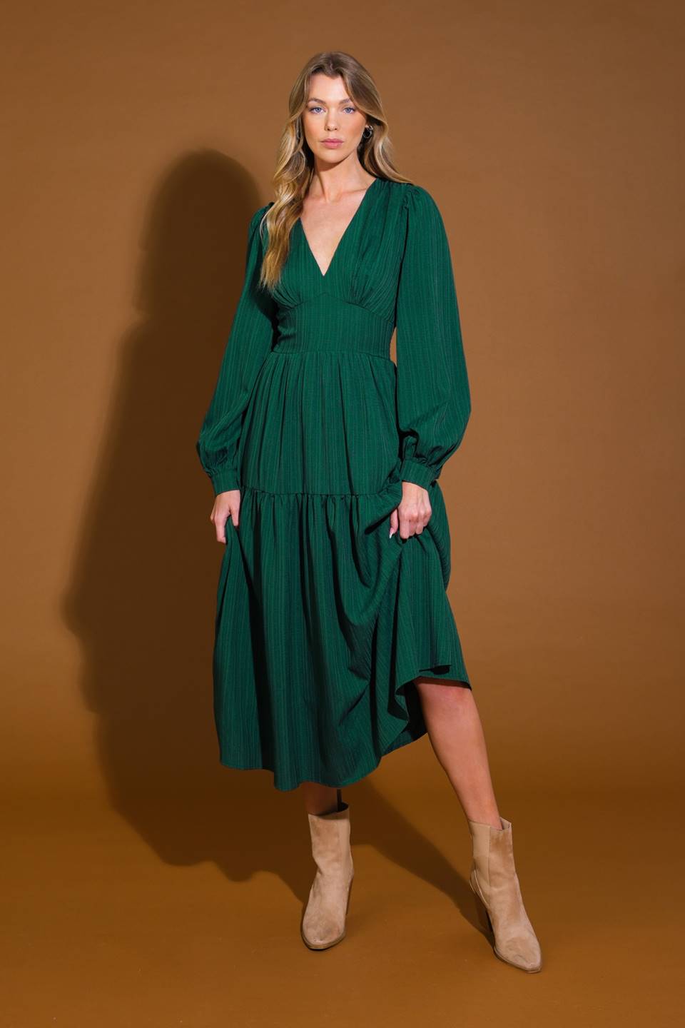 POSH PRESENCE WOVEN MIDI DRESS Flying Tomato