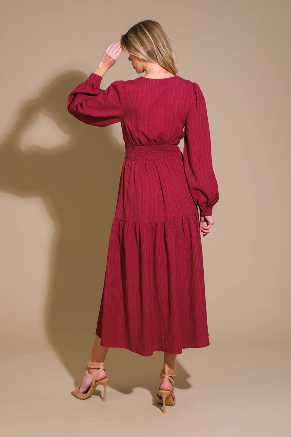 POSH PRESENCE WOVEN MIDI DRESS Flying Tomato