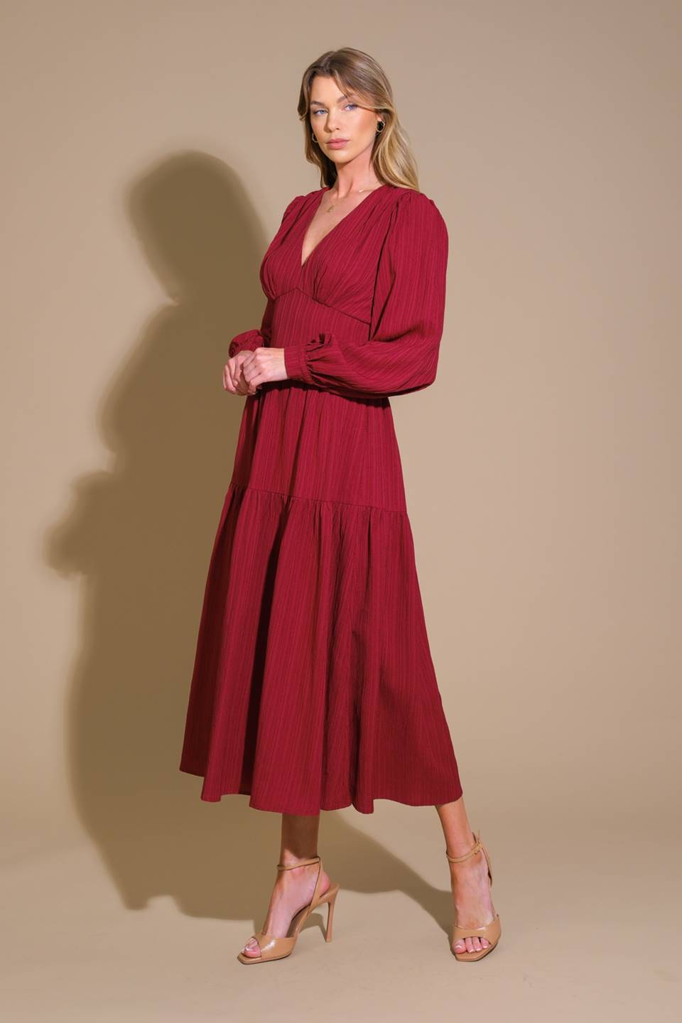 POSH PRESENCE WOVEN MIDI DRESS Flying Tomato