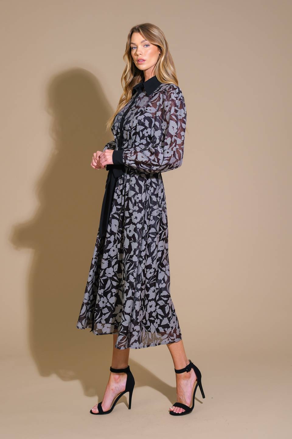 CAPTIVATING ALWAYS JACQUARD MIDI DRESS