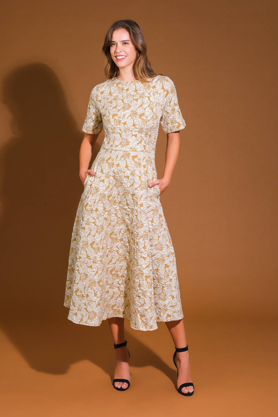 INFINITE ADORATION WOVEN MIDI DRESS