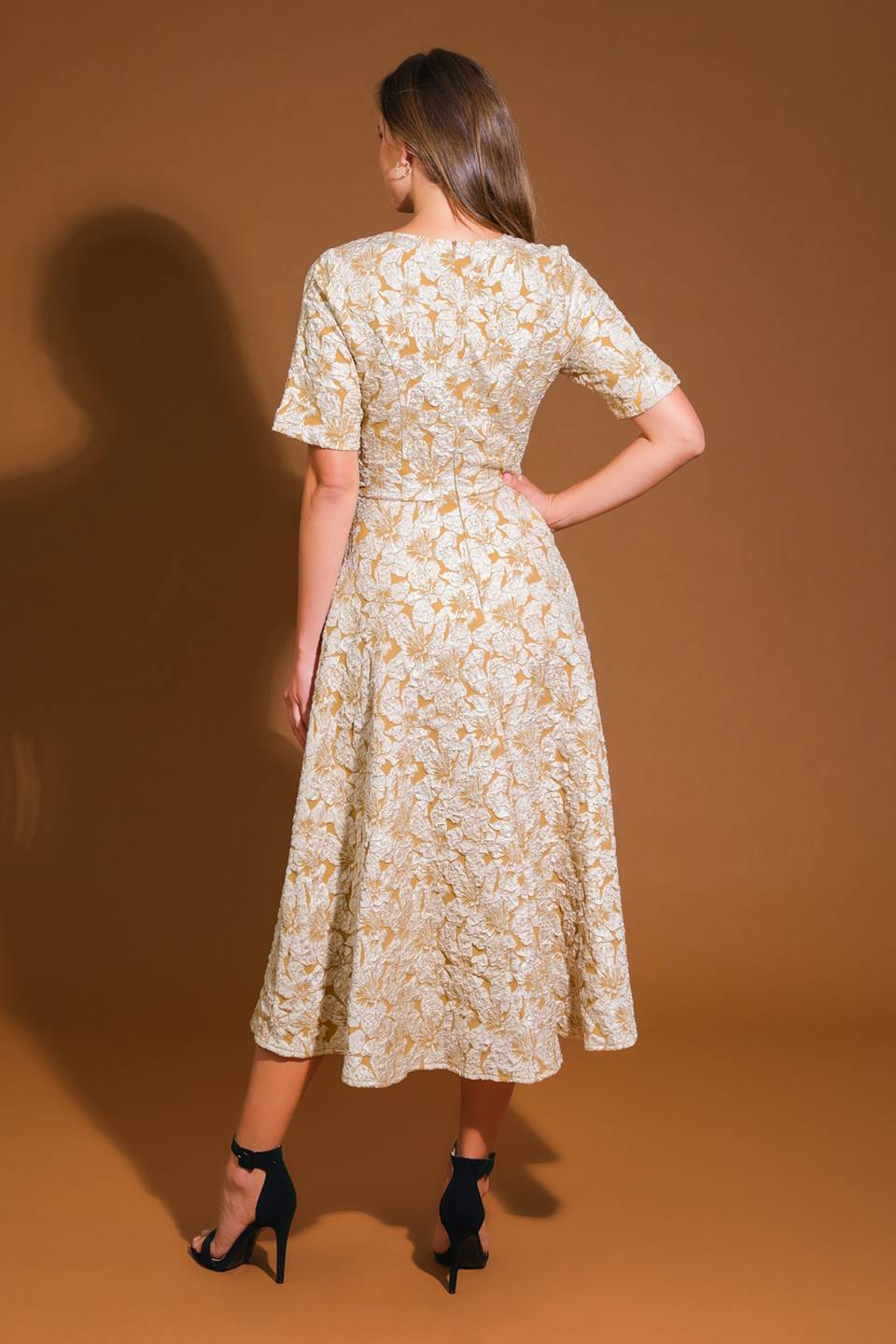 INFINITE ADORATION WOVEN MIDI DRESS