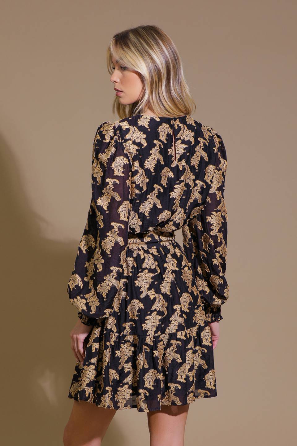 NEW MOON RISING JACQUARD WOVEN MINI DRESS Flying Tomato