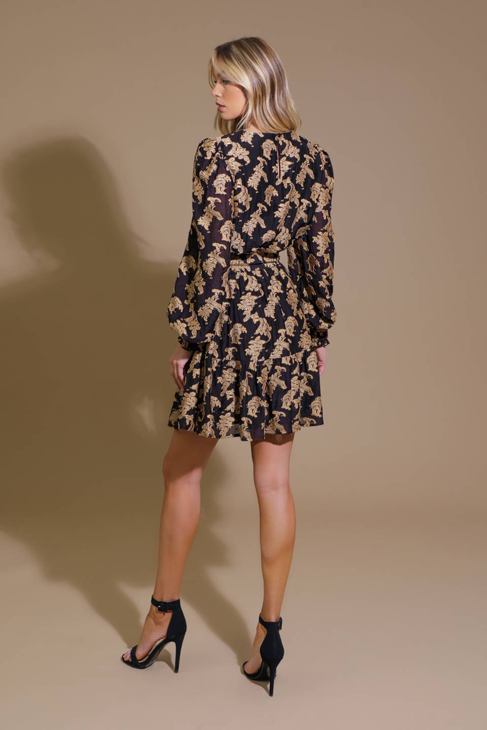 NEW MOON RISING JACQUARD WOVEN MINI DRESS