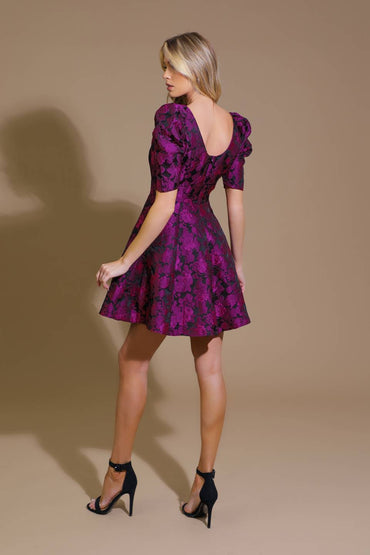 TRUE LOVER WOVEN JACQUARD MINI DRESS