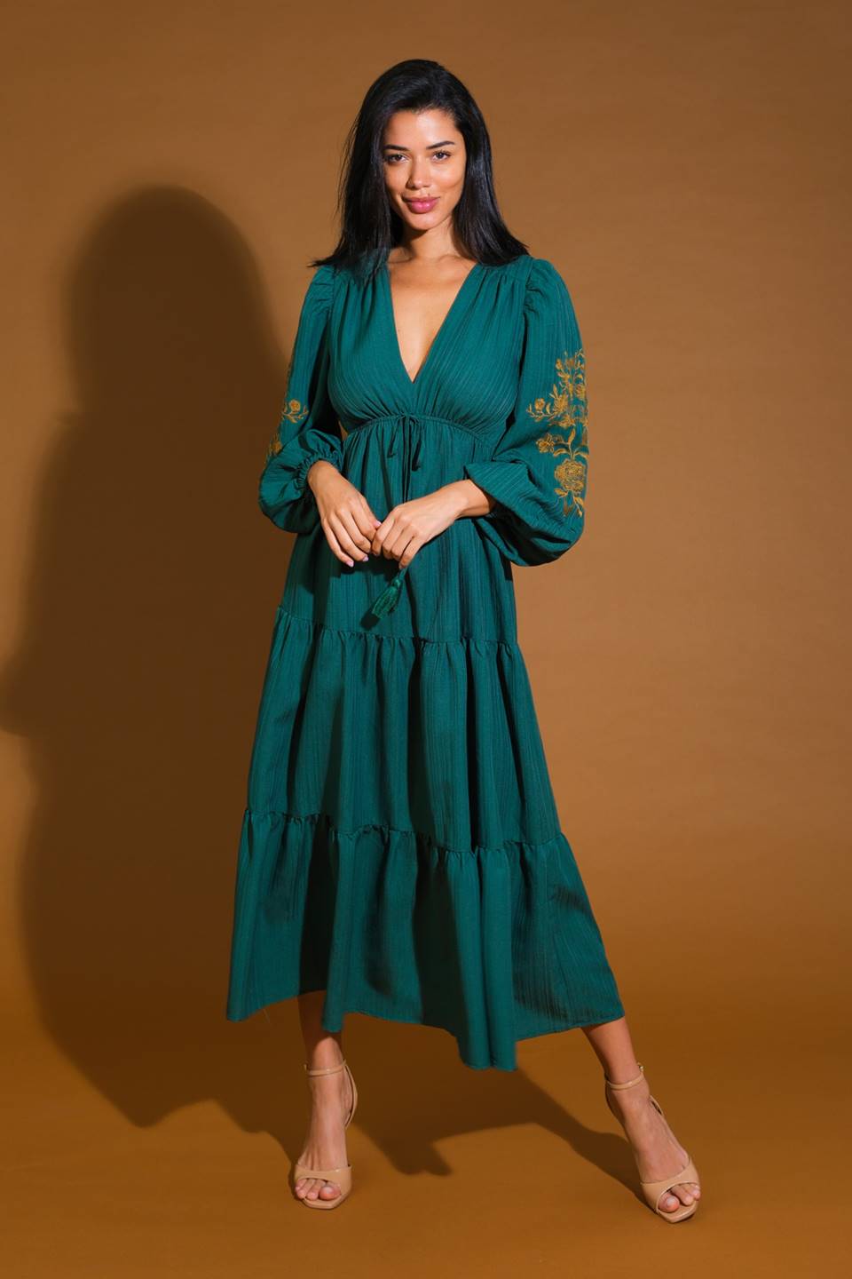 YOUNG LOVE WOVEN MIDI DRESS Flying Tomato