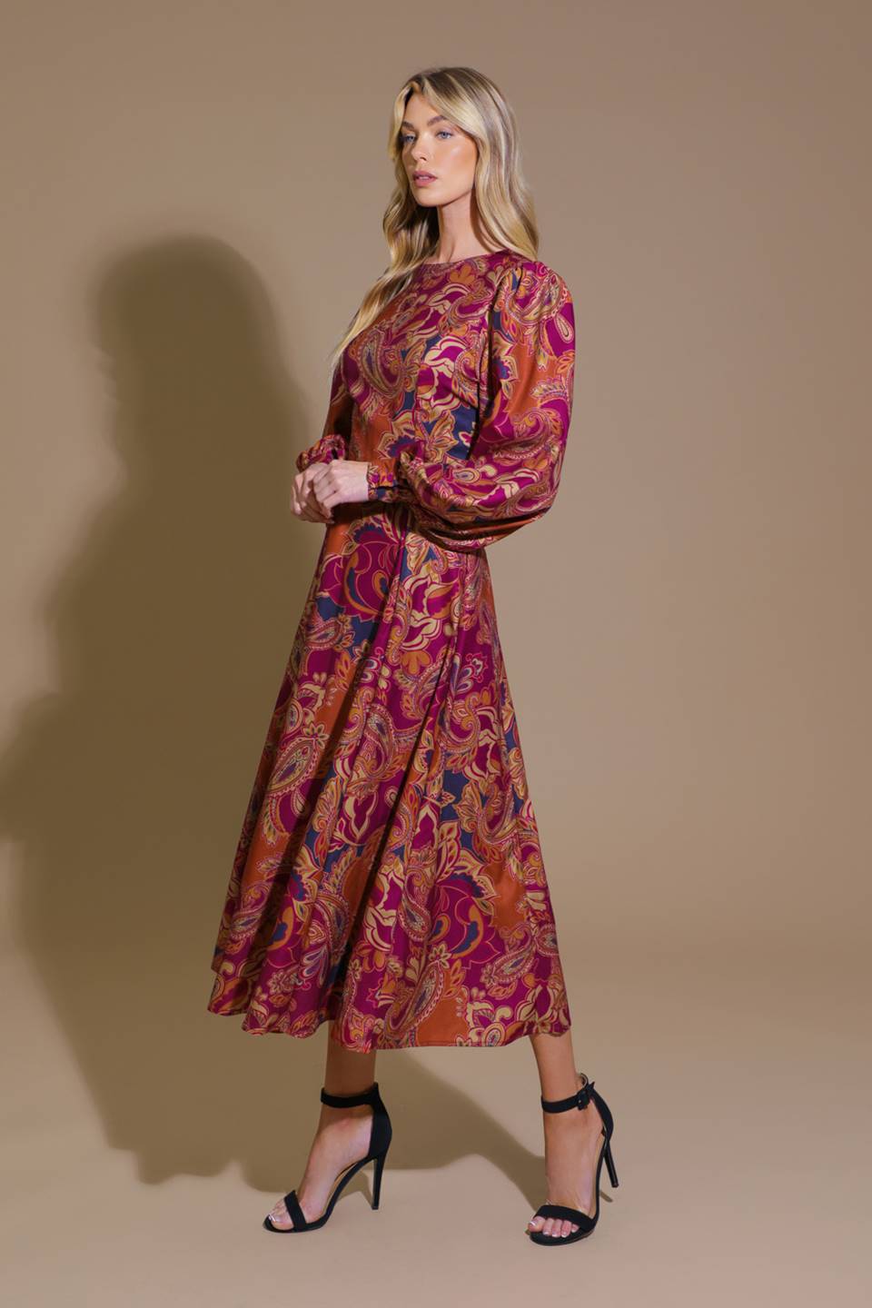 FOREVERMORE WOVEN MIDI DRESS Flying Tomato