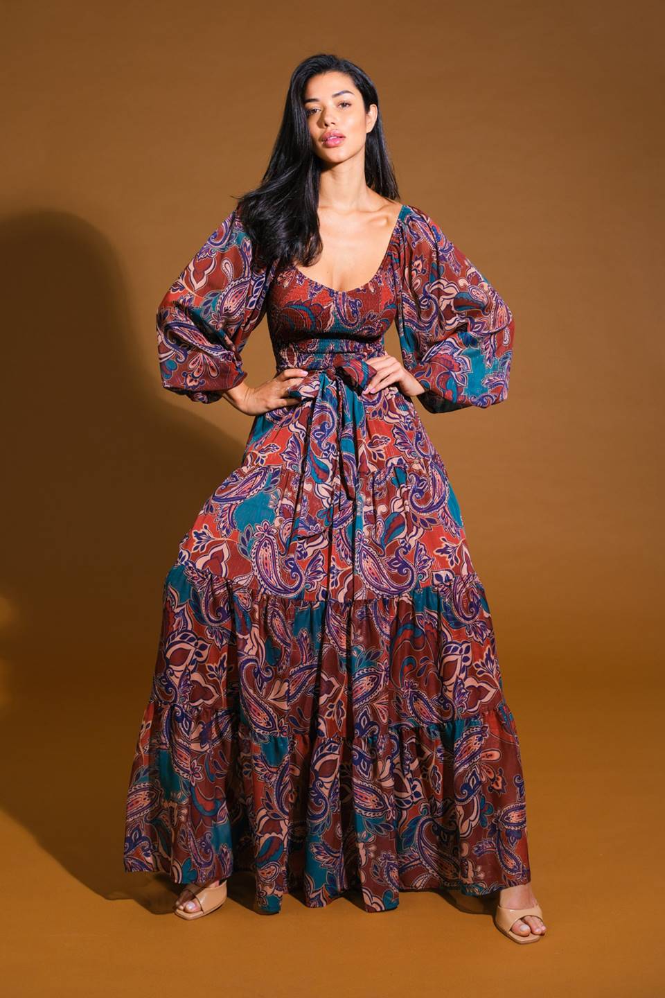 DARLING SENSATION WOVEN MAXI DRESS Flying Tomato