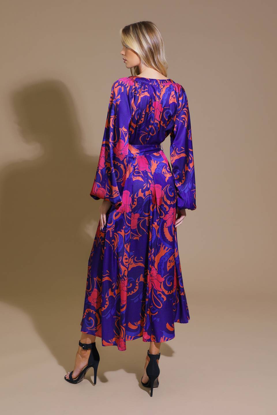 DO YOU MIND WOVEN MIDI DRESS Flying Tomato