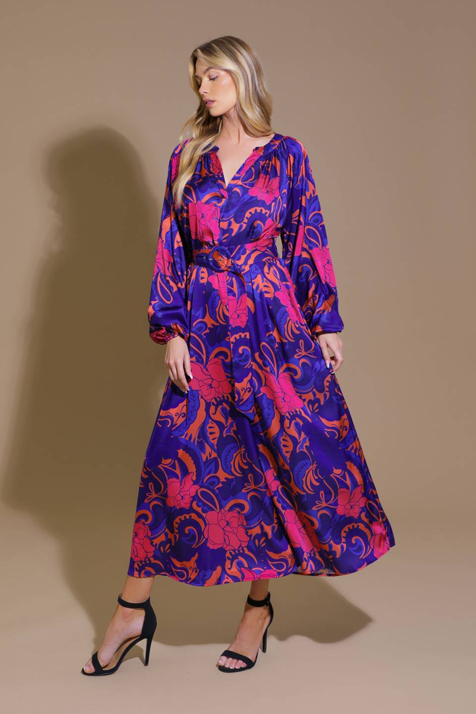 DO YOU MIND WOVEN MIDI DRESS Flying Tomato