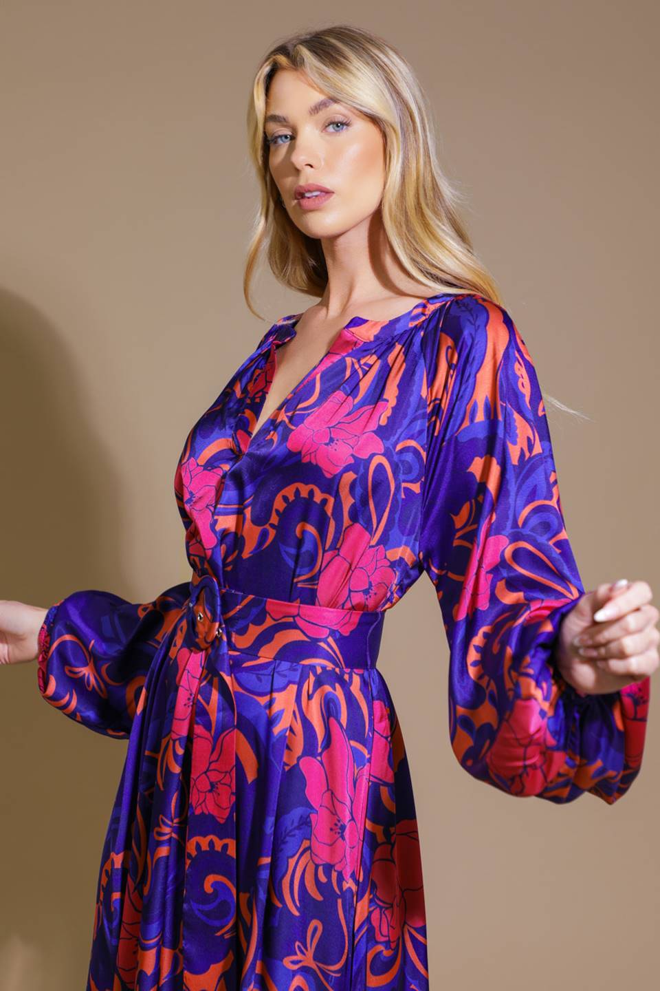 DO YOU MIND WOVEN MIDI DRESS Flying Tomato