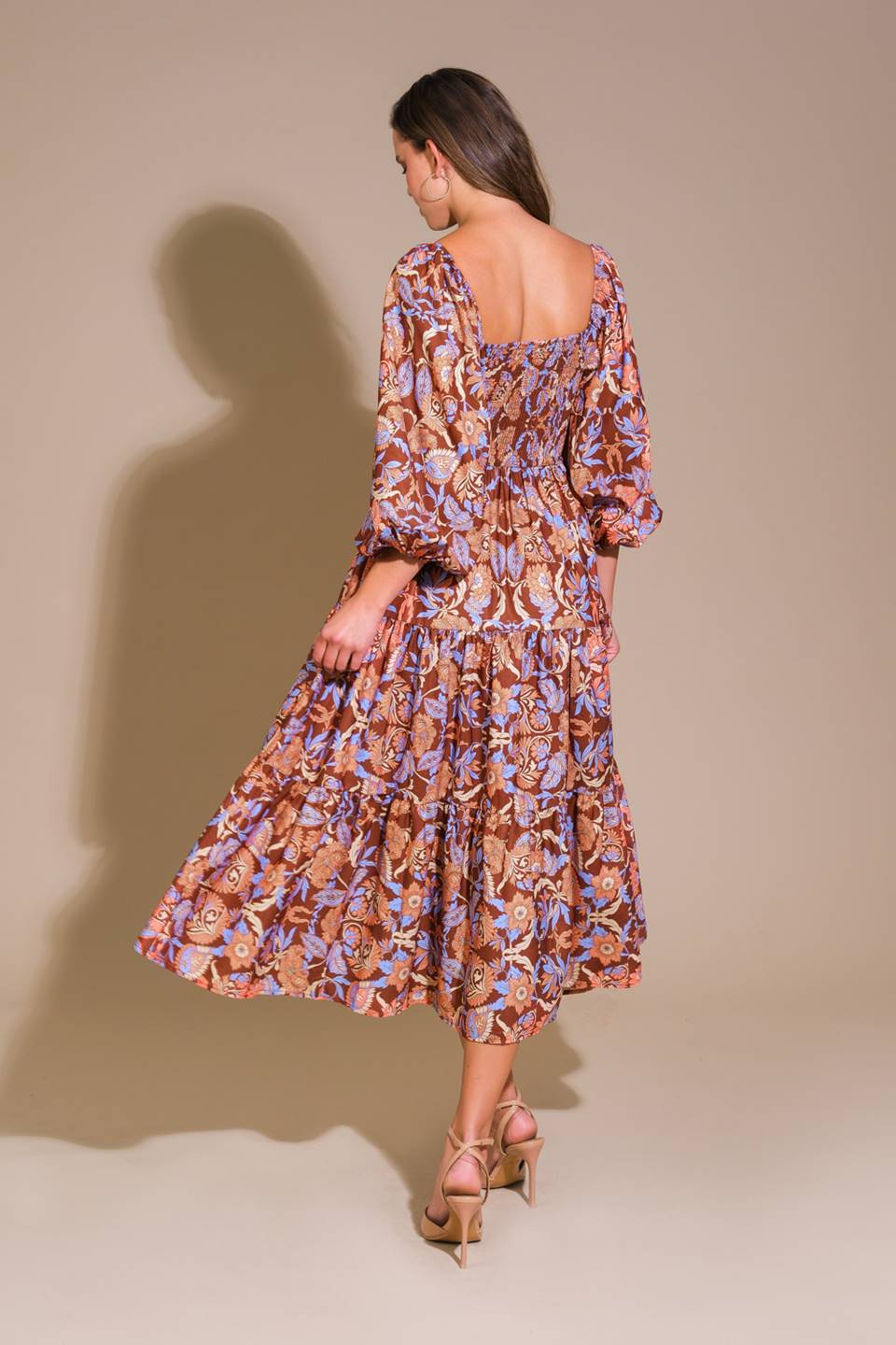 KEEPPING TABS WOVEN MIDI DRESS Flying Tomato