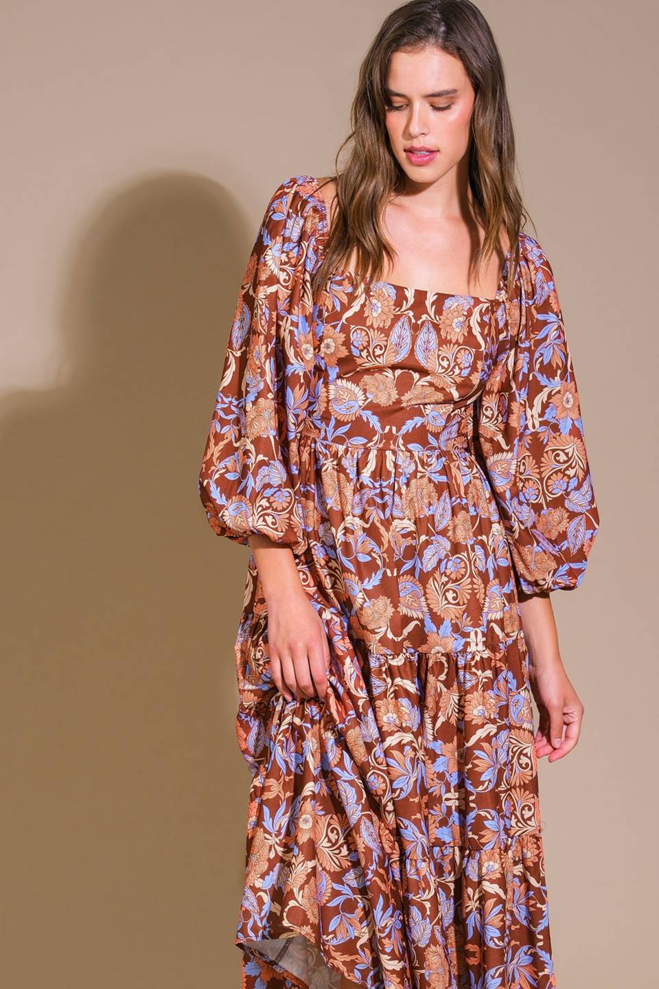 KEEPPING TABS WOVEN MIDI DRESS Flying Tomato