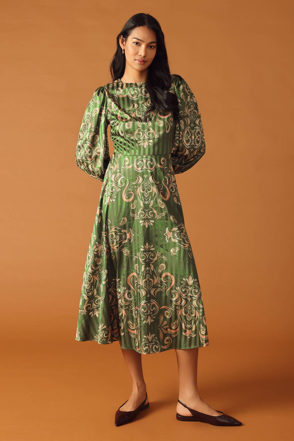 MOMENTS OF CLARITY WOVEN MIDI DRESS Flying Tomato