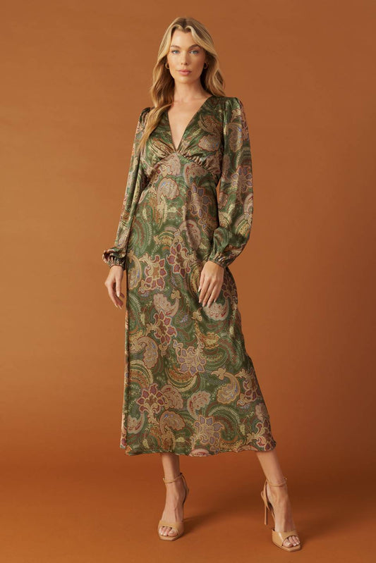 STICK SEASON WOVEN MIDI DRESS Flying Tomato