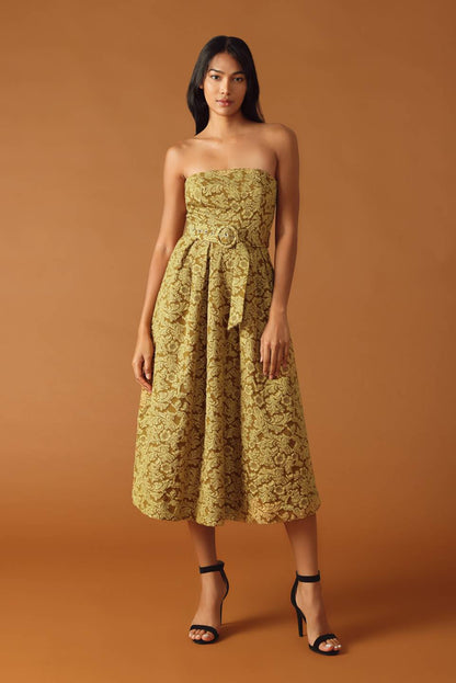 SEARCHING FOR LOVE WOVEN MIDI DRESS