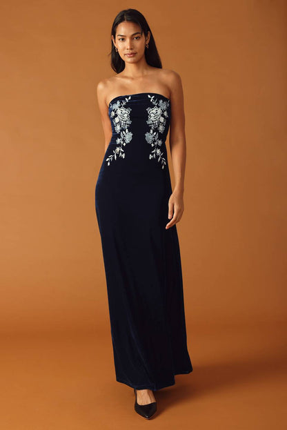 THREADS OF DESTINY VELVET MAXI DRESS