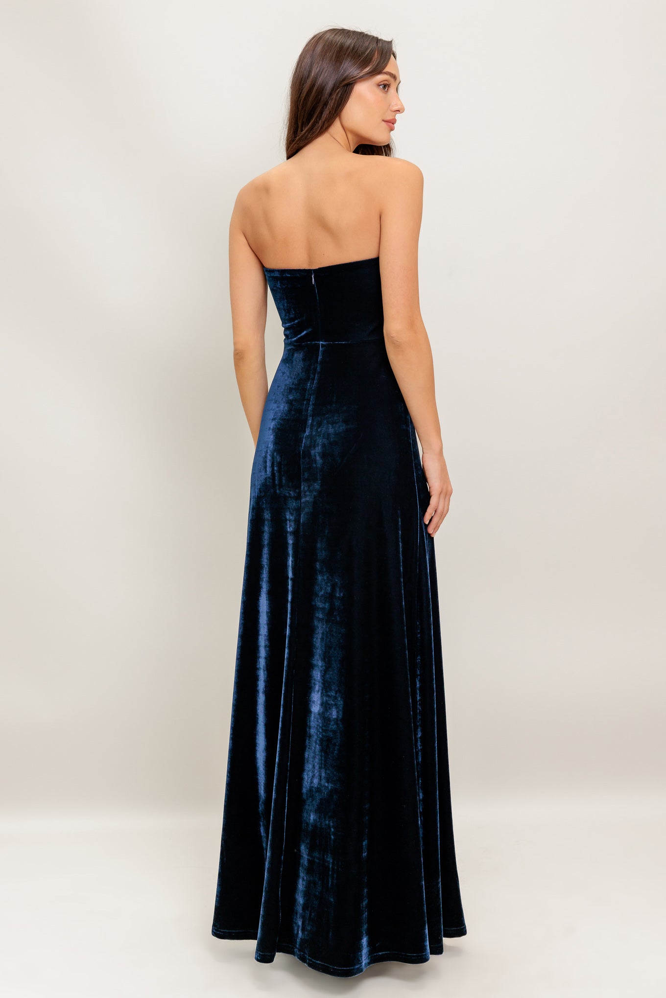 VELVET ELEGIA NAVY MAXI DRESS Flying Tomato