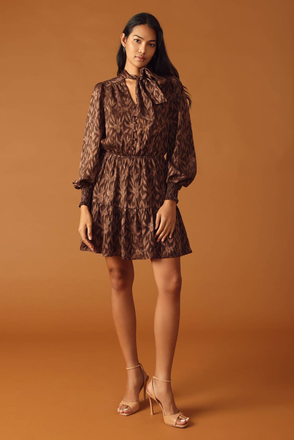 OPEN PATH ALMOND WOVEN MINI DRESS Flying Tomato