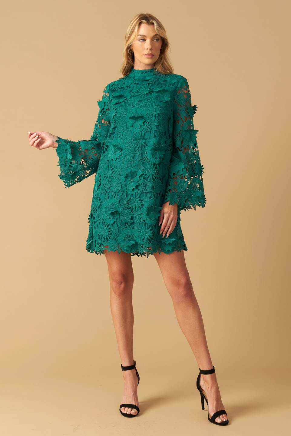 IN THE FLOW WOVEN LACE MINI DRESS Flying Tomato