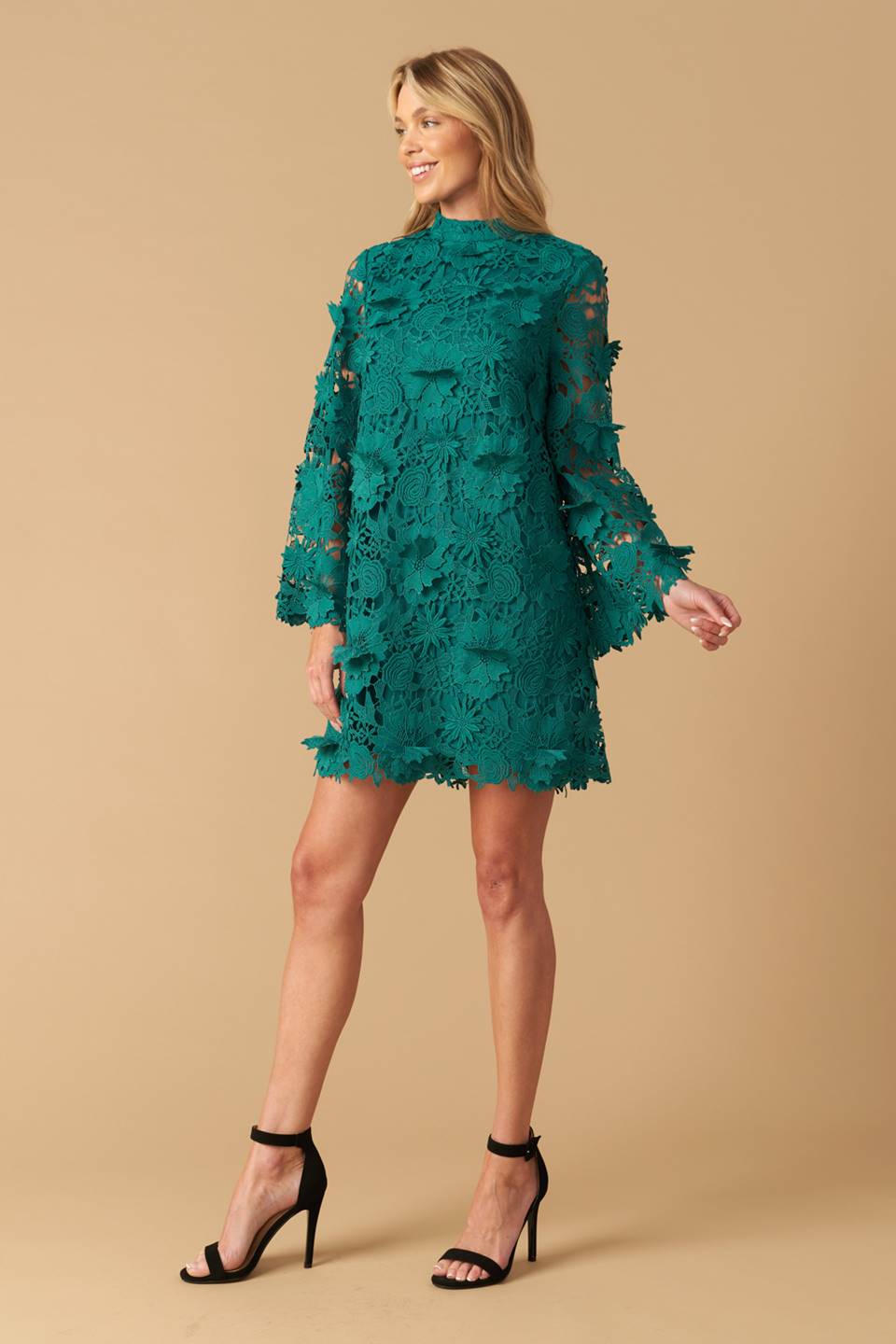 IN THE FLOW WOVEN LACE MINI DRESS