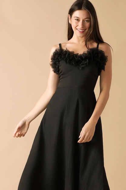 WHISPERING PINES SWEETHEART MIDI DRESS