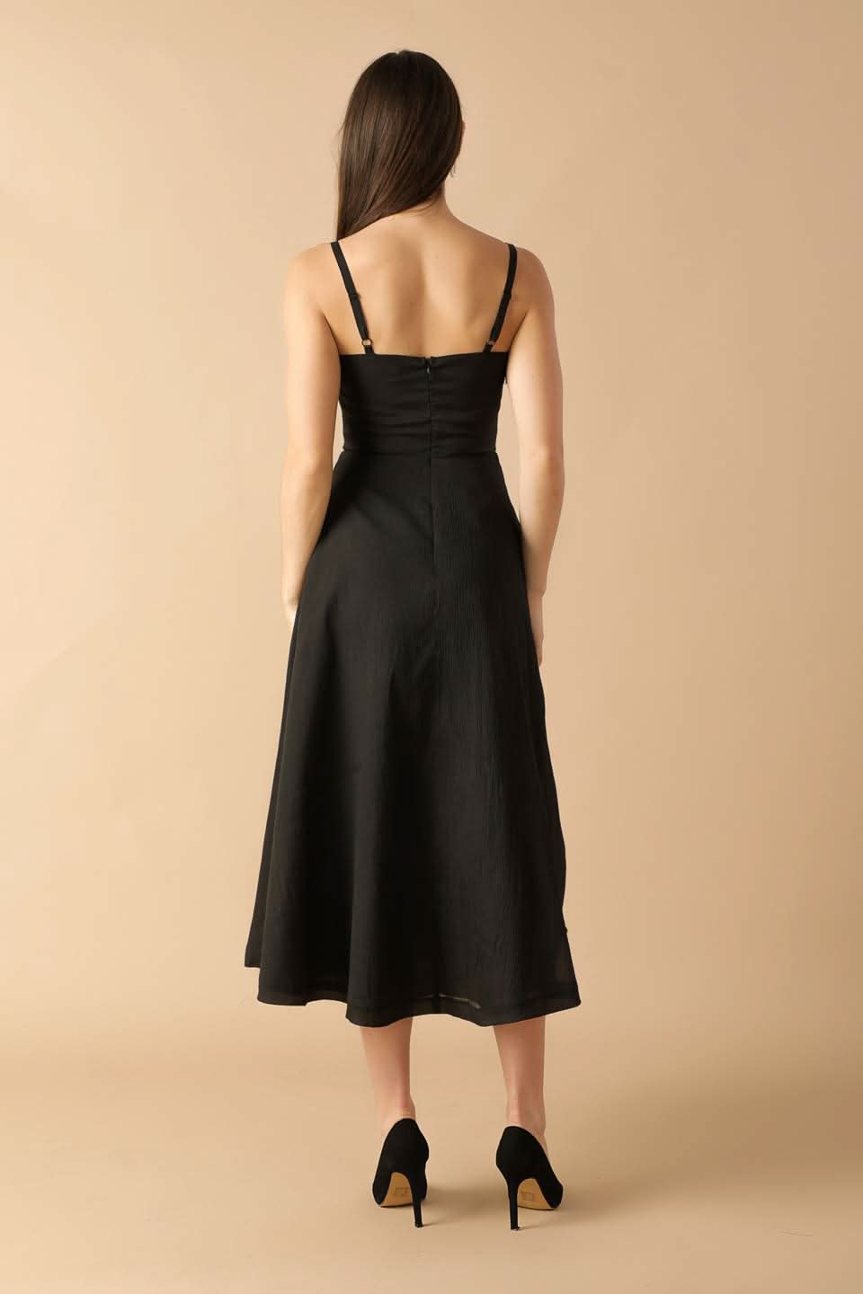 WHISPERING PINES SWEETHEART MIDI DRESS