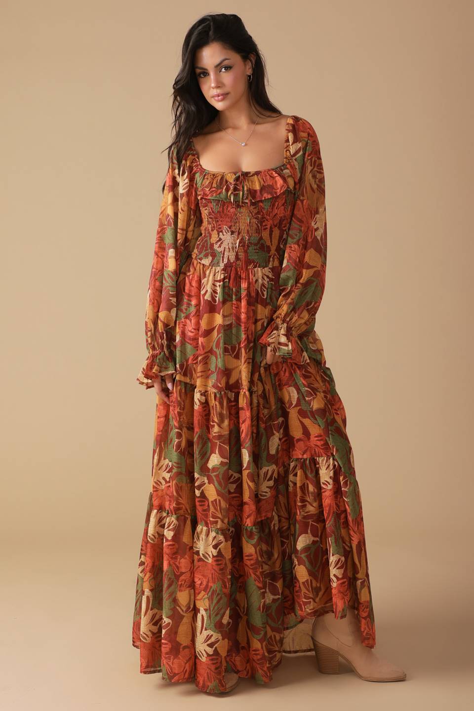 QUICK TO SMILE WOVEN MAXI DRESS