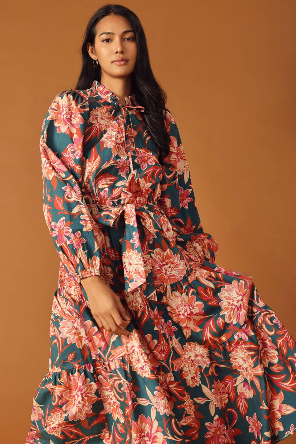GLEAMING GLAM WOVEN MIDI DRESS Flying Tomato